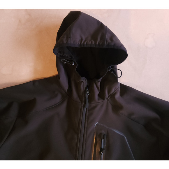 Okuma Mens Softshell Hooded Inspired Fishing Jacket Black Water Repellant L - Picture 6 of 11